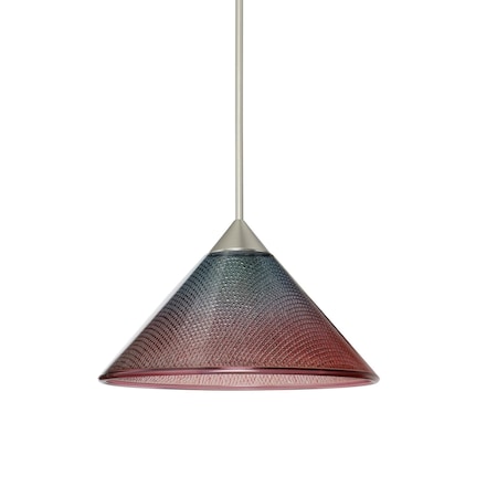 Besa Lighting Kona Cord Pendant, Bicolor, Satin Nickel Finish, 1x50W Halogen 1XT-117691-SN